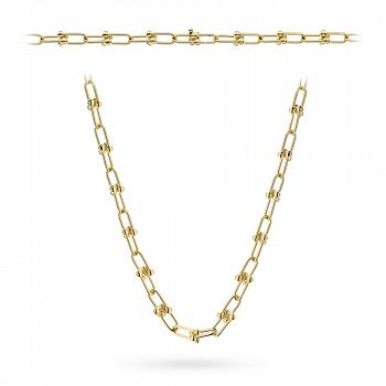Naszyjnik złoty ogniwa z gładkimi kuleczkami FUG3-34-N00595-2