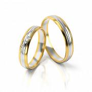 Obrączki ślubne złoto dwukolorowe 4mm próba 585 • FS238