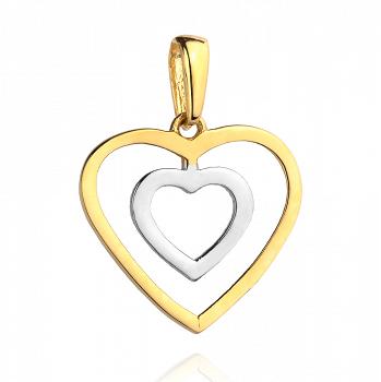 Zawieszka złota serce w sercu FUG6-21-Z00124-2
