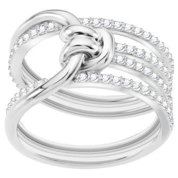 Pierścionek Swarovski • Lifelong Wide Ring, White, Rhodium plating 5402449 5392183 5412039