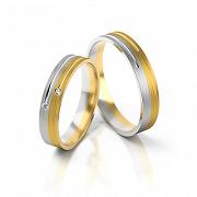 Obrączki ślubne złoto dwukolorowe 4mm próba 585 • FS223