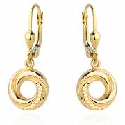 Kolczyki złote kółka z delikatnym diamentowaniem FUG7-25-K01056-2