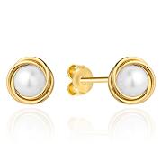 Kolczyki złote z perłą FUG7-K01864-585