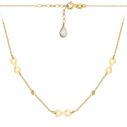 Naszyjnik złoty celebrytka nieskończoność i kulki FUG3-4-CN00320-2