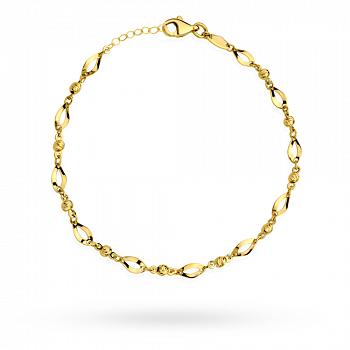 Bransoletka złota diamentowane kółka i owale FUG2-17-B00477-2