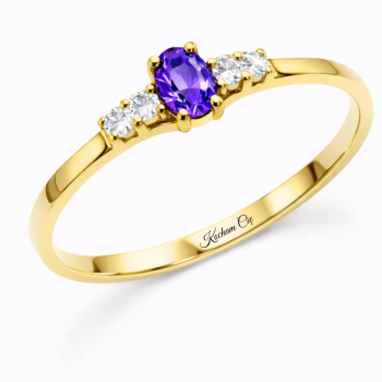 Pierścionek zaręczynowy złoty z fioletową cyrkonią NXFP1832F