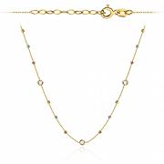 Naszyjnik złoty z białymi kamieniami i kulkami w trzech kolorach złota FUG3-4-N00358-2