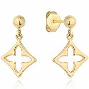 Kolczyki złote koniczyna na sztyfcie FUG7-17-K00886-2