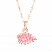 Naszyjnik stal szlachetna różowy łabędź FUGTGN404P
