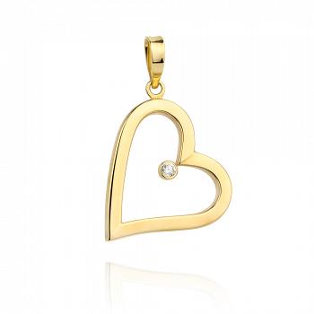 Zawieszka złota serce z cyrkonią FUG6-25-Z00188-2