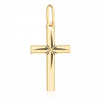 Złoty krzyżyk ozdobiony diamentowaniem FUG4-9-C00108-2