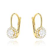Kolczyki złote okrągłe z cyrkoniami FUG7-K01797-585