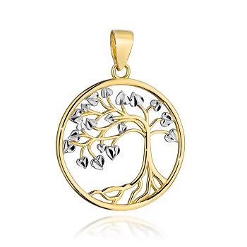 Zawieszka złota drzewko szczęścia w dwóch kolorach złota FUG6-Z00441-585