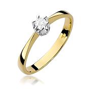 Pierścionek zaręczynowy z brylantem 0.10ct