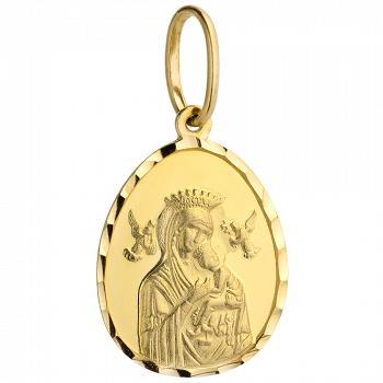 Medalik z żółtego złota Matka Boska Nieustającej Pomocy FUG5-9-M00034-2