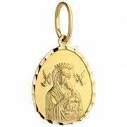 Medalik z żółtego złota Matka Boska Nieustającej Pomocy FUG5-9-M00034-2