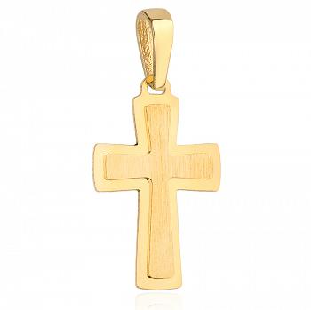 Złoty krzyżyk z satynowym środkiem FUG4-9-C00063-2