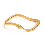 Bransoletka damska złota sztywna z cyrkoniami FUGJDB0112048