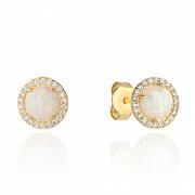 Kolczyki złote opal otoczony cyrkoniami FUG7-25-K01040-2
