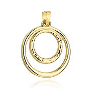 Zawieszka złota diamentowane i gładkie kółko FUG6-Z00672-585
