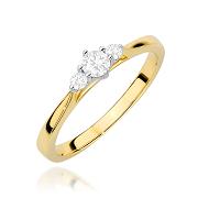 Pierścionek zaręczynowy z żółtego złota z diamentami laboratoryjnymi 0.21ct