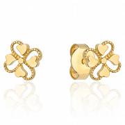 Kolczyki złote koniczynki i serduszka FUG7-25-K01118-2