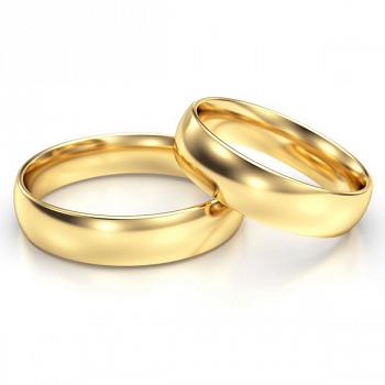 Obrączki ślubne klasyczne złote 5mm próba 333 półokrągłe  • XFS10004/5