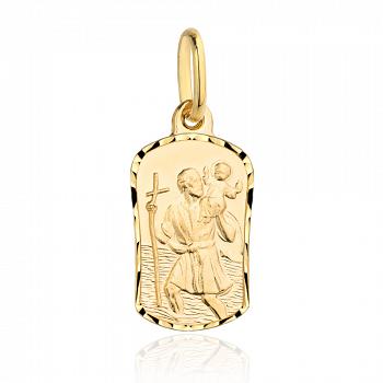 Medalik z żółtego złota św. Krzysztof FUG5-9-M00097-2