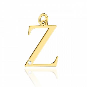 Zawieszka złota mała literka Z z brylantem ZMFUG-Z