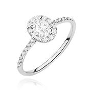 Pierścionek zaręczynowy z białego złota z diamentami laboratoryjnymi 0.47ct