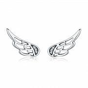 Kolczyki srebrne skrzydła z cyrkoniami KFUG002