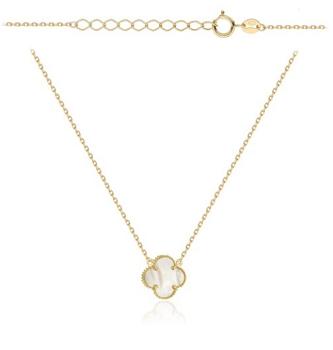 Naszyjnik złoty koniczyna z masą perłową FUG3-25-N00602-2