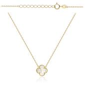 Naszyjnik złoty koniczyna z masą perłową FUG3-25-N00602-2