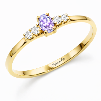 Pierścionek zaręczynowy złoty z lawendową cyrkonią NXFP1832L