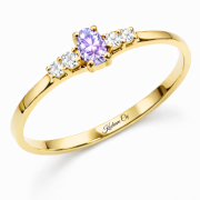 Pierścionek zaręczynowy złoty z lawendową cyrkonią NXFP1832L