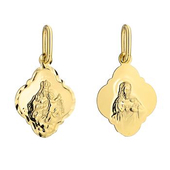 Medalik z żółtego złota szkaplerz FUG5-9-M00004-2