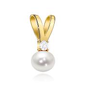 Zawieszka złota z perłą i cyrkonią FUG6-Z00659-585