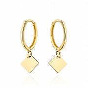 Kolczyki złote kółeczko z wiszącym rombem FUG7-21-K01504-2