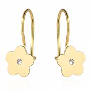 Kolczyki złote kwiatki z białymi cyrkoniami FUG7-21-K00760-2