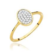 Pierścionek zaręczynowy z żółtego złota z brylantami 0.14ct