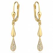 Kolczyki złote kropelki gładka i z cyrkoniami FUG7-25-K00838-2