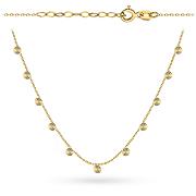 Naszyjnik złoty diamentowane kółeczka FUG3-N00679-585