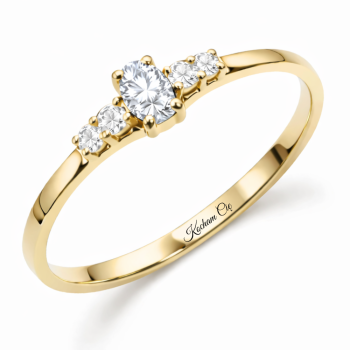 Pierścionek zaręczynowy złoty z białą cyrkonią NXFP1832