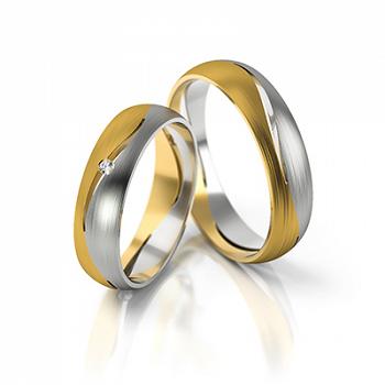 Obrączki ślubne złoto dwukolorowe 5mm próba 585 • FS247