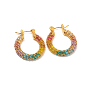 Kolczyki damskie złote z kolorowymi kamieniami FUGJDE2023245C