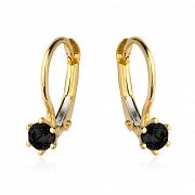 Kolczyki złote z czarnymi cyrkoniami FUG7-16-K00946-2