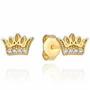 Kolczyki złote korona z cyrkoniami FUG7-23-K00850-2