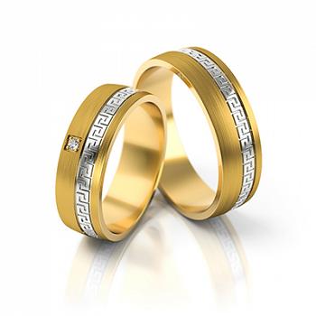 Obrączki ślubne złoto dwukolorowe 6mm próba 333 • XFS203