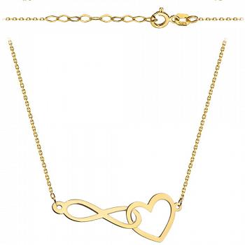 Naszyjnik złoty znak nieskończoności i serce FUG3-34-N00586-2