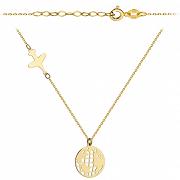 Naszyjnik złoty samolot i kula ziemska FUG3-25-N00451-2